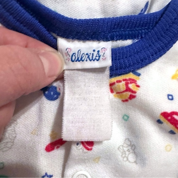 Vintage Olexis Baby Romper | Colorful Toys Print | Short Sleeve 0-3 Months - Picture 3 of 4